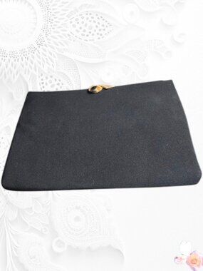 Vintage HL Harry Levine Admiral Black Evening Clutch with Mini Coin Purse